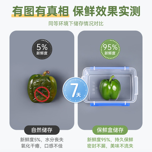 Rectangular thick plastic refrigerator storage box microwave and freezer food sealable sample box commercial