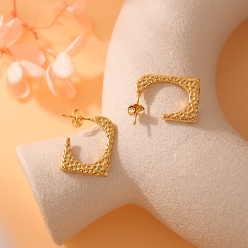 Pendientes de acero inoxidable estilo europeo, minimalista y ligero