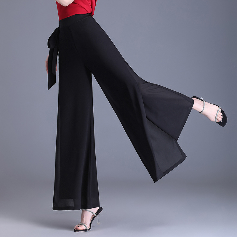 catwalk wide-leg pants high-grade chiffon wide-leg pants women's spring and summer sling pants skirt pants dance pants pants high waist elegant pants catwalk wide-leg pants high-grade chiffon wide-leg pants women's spring and summer sling pants skirt pants dance pants pants high waist elegant pants