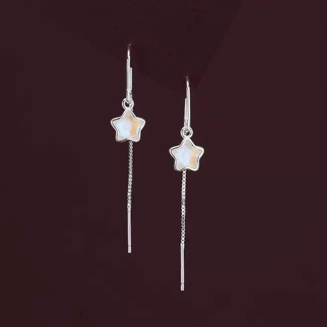 2025年新款流苏炫彩星星耳线女小众甜美小清新简约百搭高级感耳饰