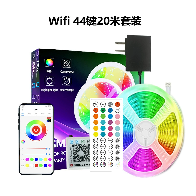 Светодиодная световая лента 24V 3535RGB, ультратонкий RGB-набор — длины 10–40 м, управление по Bluetooth/Wi‑Fi