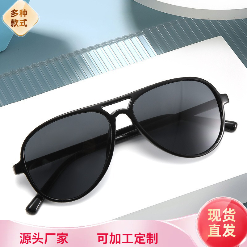 新款双梁蛤蟆镜时尚跨境欧美高级男士防晒防紫外线开车墨镜太阳镜