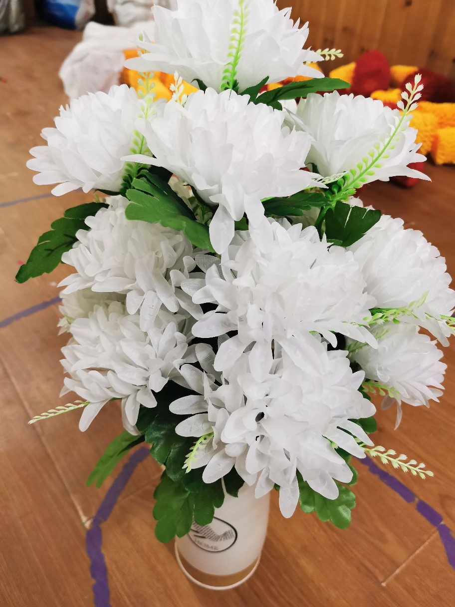 18 flores de cuerno delgado flores de decoración hechas a mano flores Qingming