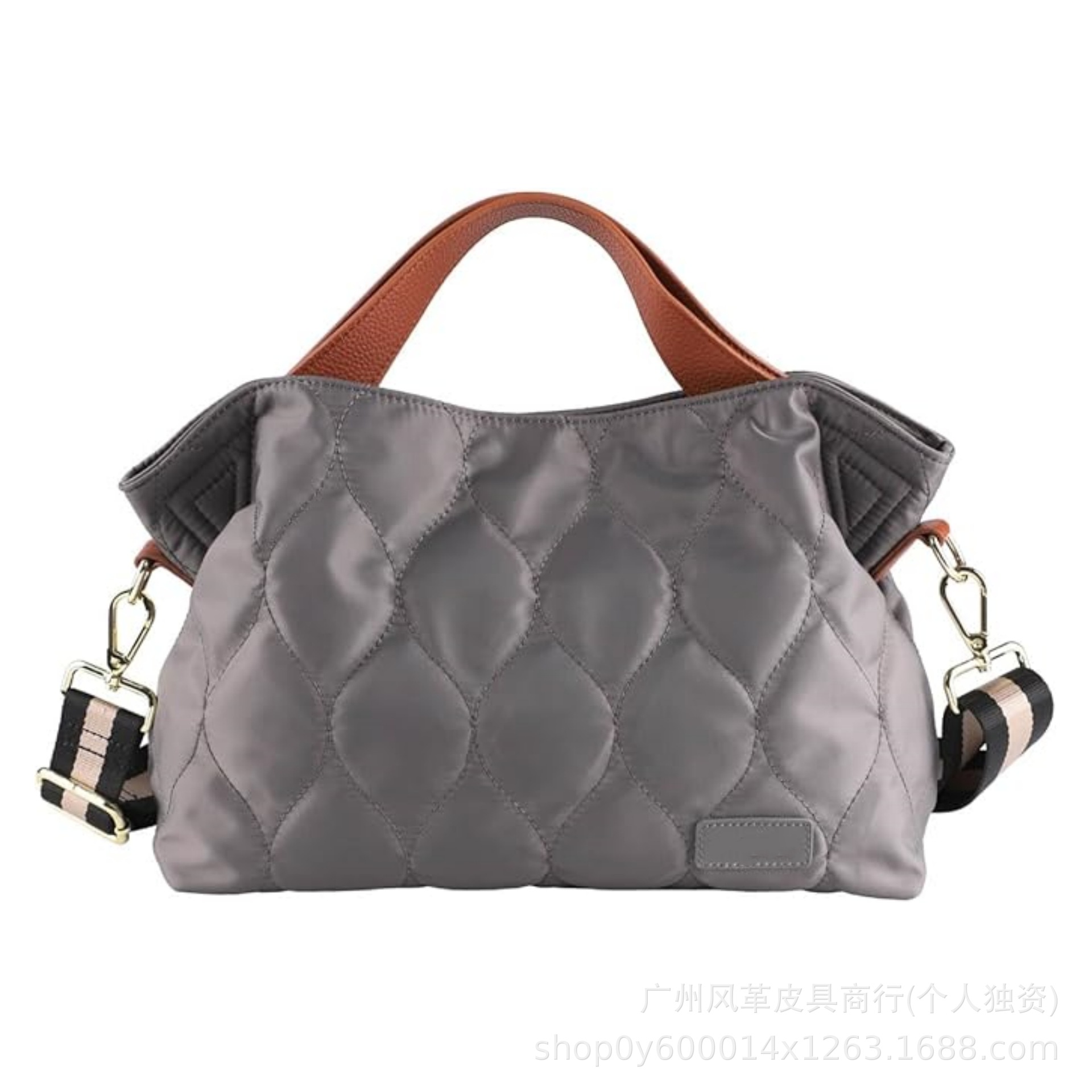 Japanese Style Quilted Women's Tote Bag - Large Capacity Commuter Bag, Lightweight Waterproof Nylon Shoulder Handbag & Crossbody Bag - Thumbnail 8