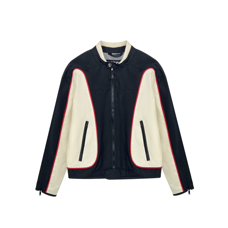 Cross-Border High-Quality D Series J-Blink Color-Blocked Motorcycle Nylon Jacket Retro Pilot Star Jacket Trendy