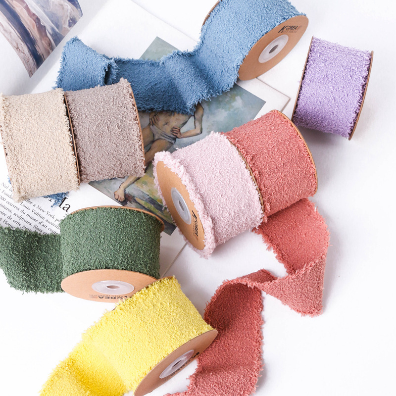Autumn and winter hair beard Teddy wool ribbon DIY bow hair accessories pet products clothing lamb wool accessories ribbon