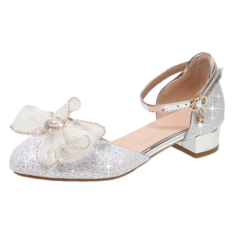 Новый стиль, зарубежный стиль, выступление принцессы, сценические танцы, сказочные блестки, Цветочные полые женские сандалии на низком каблуке, женская обувь для женщин