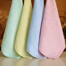 竹纖維方巾30*30嬰兒洗臉巾幼兒園寶寶小手帕素色平織通用小毛巾