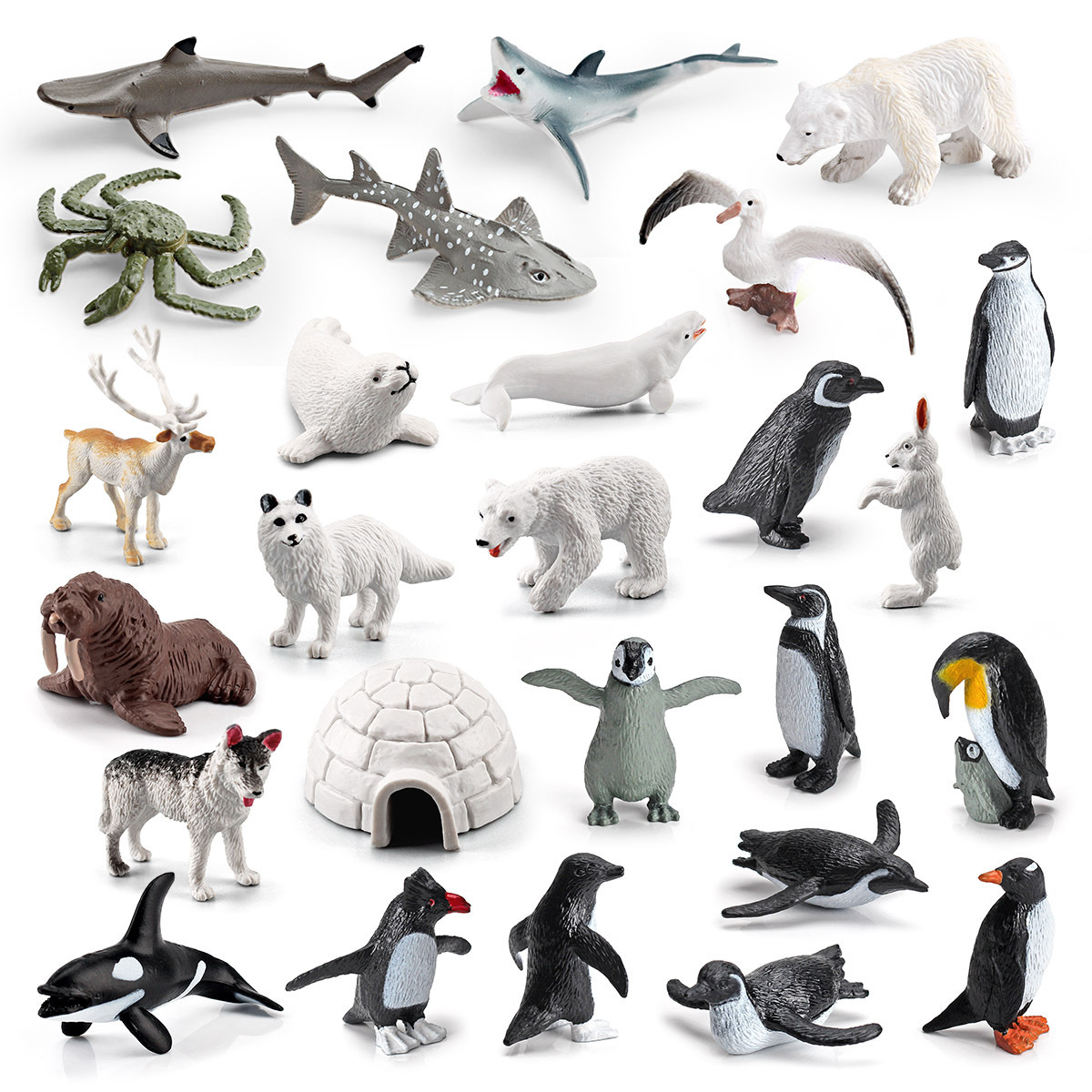 Exportación transfronteriza simulación modelo de animales polares mini animales de invierno ártico beluga morsa cognición educación temprana decoración