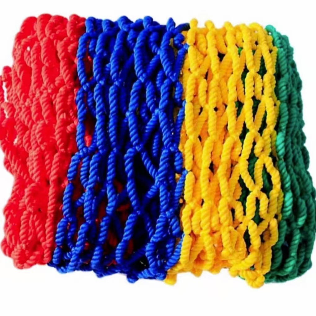 儿童彩网 户外尼龙绳网吊桥围网攀爬网家用楼梯阳台 彩色装饰网