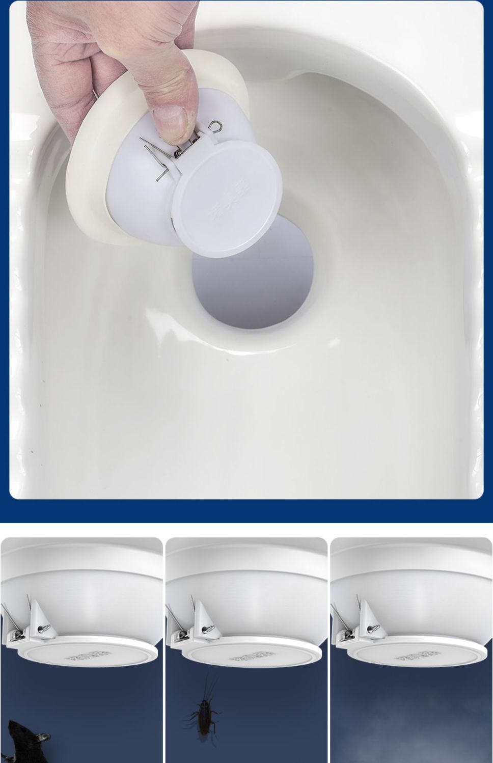 Bathroom squat toilet clogging hole, toilet squat pit anti-odor clogging device, urinal basin anti-odor and anti-rat magic tool undefined