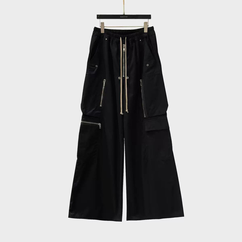 Dark Ro Style 25 New Model Large Pocket Zipper Workwear Design Elastic Waist American Style Loose Wide-Leg Casual Pants Dark Ro Style 25 New Model Large Pocket Zipper Workwear Design Elastic Waist American Style Loose Wide-Leg Casual Pants