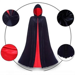 Foreign trade cross-border hair double Halloween thick hooded cape cape velvet shawl bride windbreaker wholesale