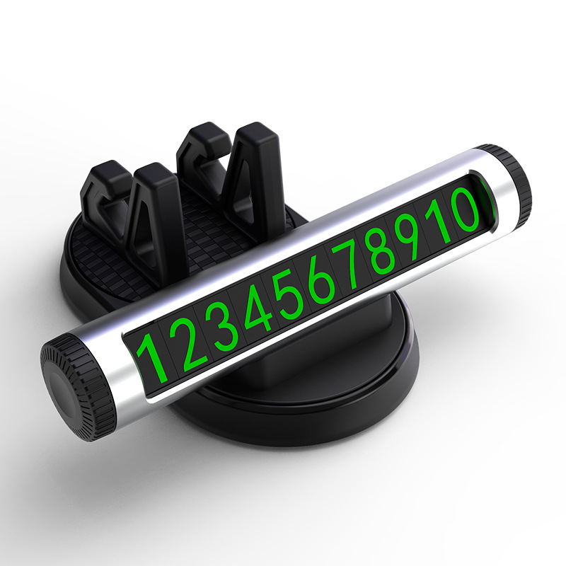 Soporte de teléfono móvil de coche creativo señal de estacionamiento dos-en-uno coche oculto placa de número temporal soporte de coche multifuncional