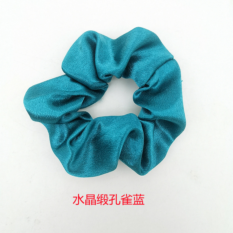 水晶缎大肠圈孔雀蓝色