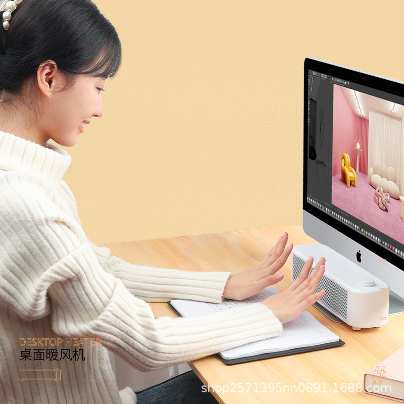 2025 New Model Fan Heater for Home Use, Small Quick-Heat Silent Office Desktop Electric Heater, Low Power and Energy-Saving