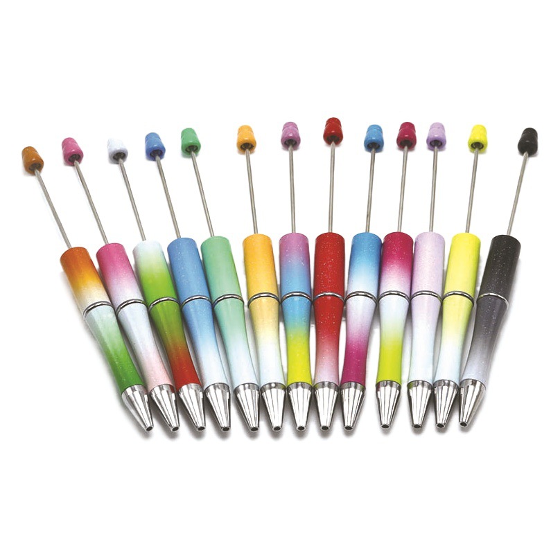 Bolígrafo de plástico con cuentas degradado color multi-funcional creativo lindo bolígrafo creativo fresco