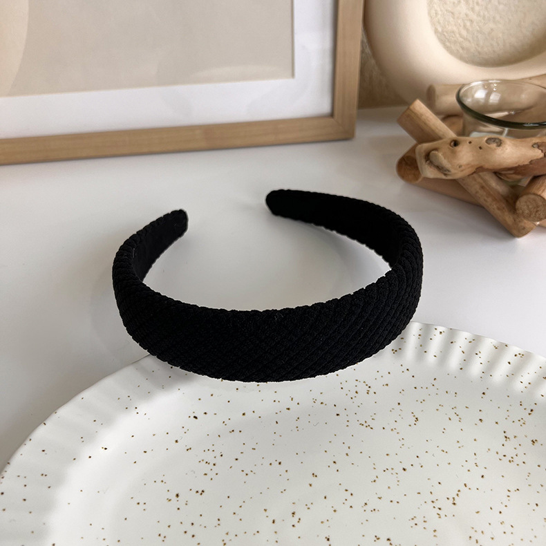 Autumn And Winter Black Hair Band Pearl Knitting Broad-brimmed Headband display picture 48