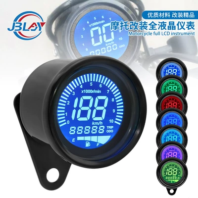 Motosiklet modifikasiya edilmiş retro tam LCD sürət taxometr odometr yanacaq göstəricisi