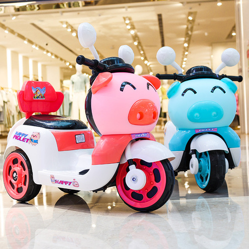 Children's Electric Three-Wheeled Motorcycle for Boys and Girls, Baby Electric Scooter, Seating Capacity, Charging Remote Control Toy Car