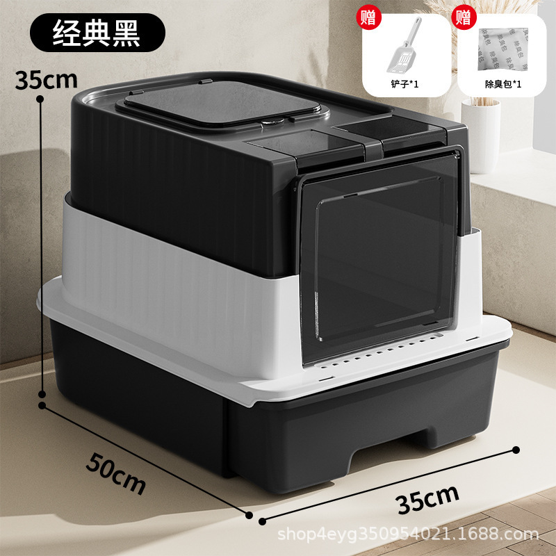 Cajón de arena para gatos super grande totalmente cerrado anti-spillado ultravioleta inodoro para gatos artículos para mascotas de plástico arena para gatos