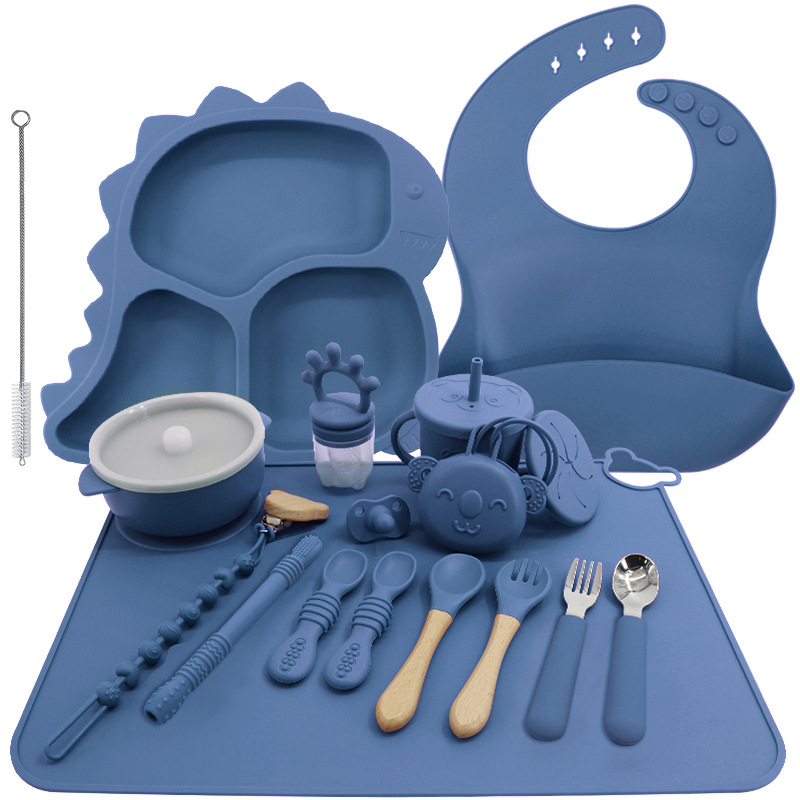 Vajilla de silicona para niños transfronteriza ins Juego de platos de comida para bebés de grado alimenticio de alto valor