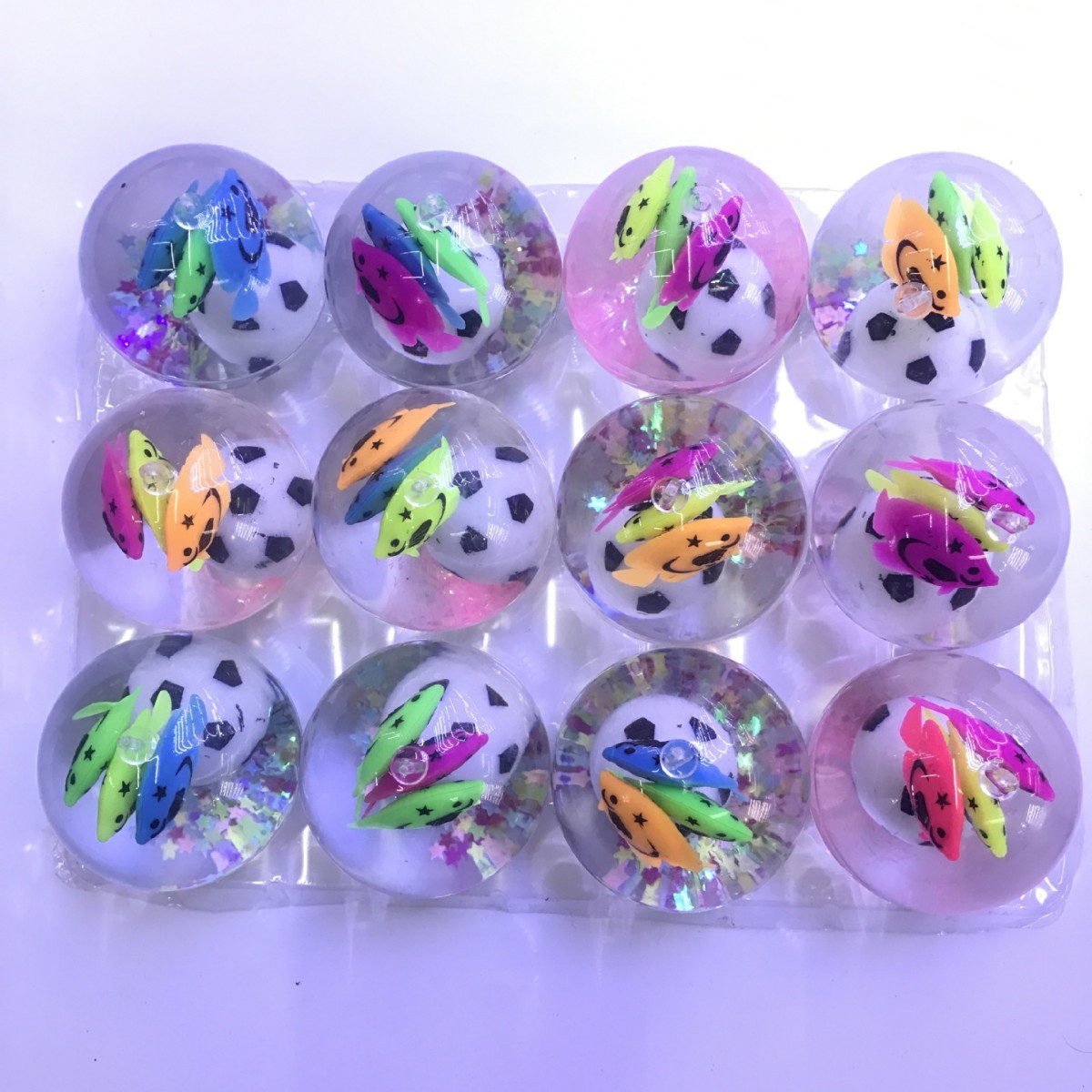 TPU5.5cm不带绳星星鱼水球弹力球儿童发光玩具厂家直销地摊热卖