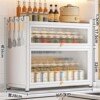 White 3-layer [60 long, 28 wide, 58 high] countertop dustproof spice rack