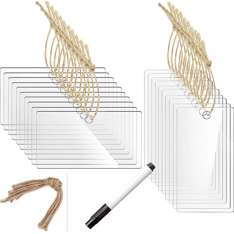 Акриловая пустая прозрачная этикетка стираемая DIY подвесная витрина кухонный шкаф для еды Этикетка Знак бирки