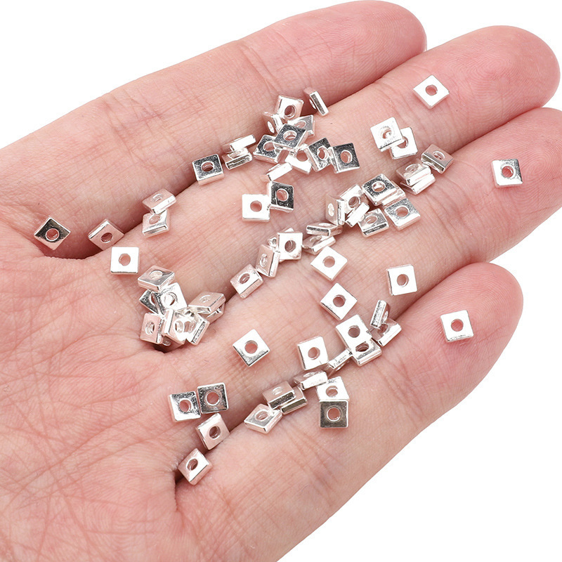 25 合金ブロークンシルバールースビーズシリーズホイールビーズスクエアビーズスペーサービーズ手作り diy アクセサリー半完成ブレスレット素材|undefined