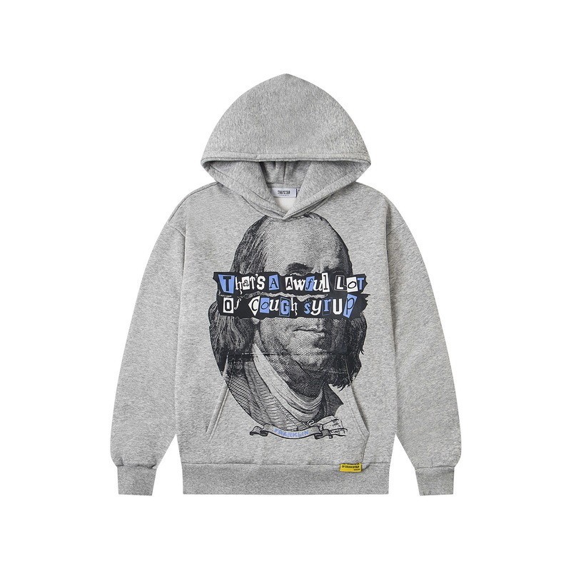 Trapstar x That's A Awful Lot Of Cough Syrup Franklin Hoodie Grey