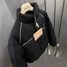 南油高版本2025年MM新款冬季面包服学院风立领女款高档羽绒服外套
