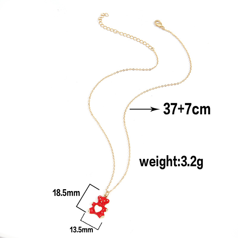 Cute Bear Copper Pendant Necklace Splicing Copper Necklaces