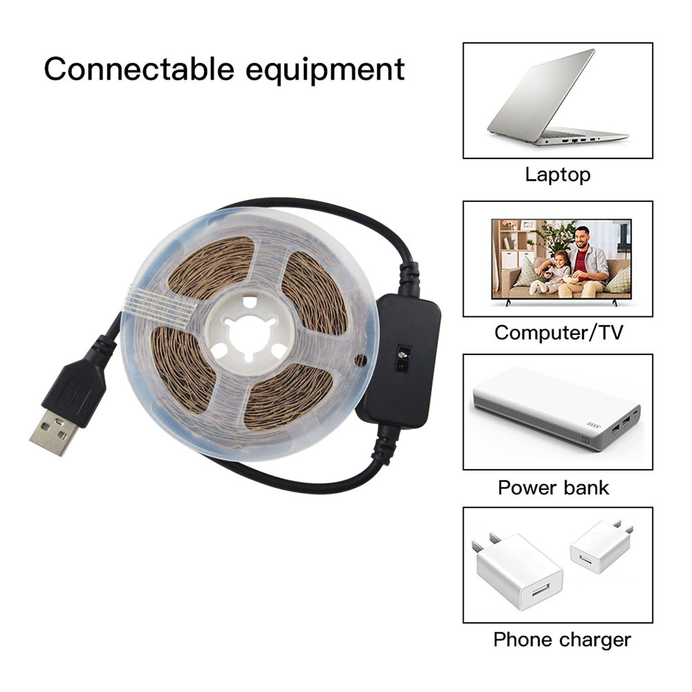 Amazon transfronteriza 5V USB inteligente sensor de escaneo manual tira de luz infrarroja tira de luz en forma de S 2835 tira de luz blanca