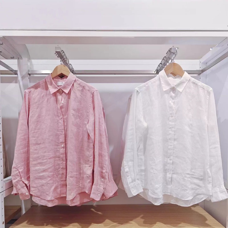 Women's French Linen Shirt Casual Long Sleeve Loose Air Conditioning Shirt Thin Jacket Spring Summer New Style 483868