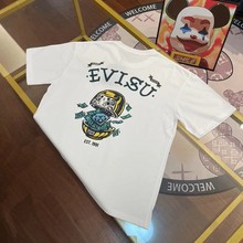 EVISU福神2024新款男女同款钻石达摩印花图案字母T恤短袖