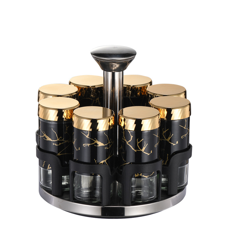 Modelo de tapa de oro de estampado negro j018