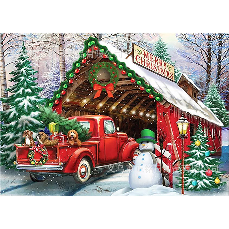 Nueva Navidad Diamante Pintura 5d Santa Claus Elk Muñeco de nieve Decoración Pintura colgante DIY Diamante completo Ventas directas de fábrica