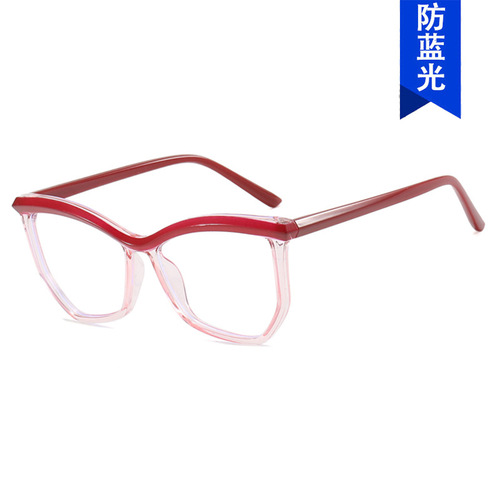 Eyebrow glasses frame anti-blue light irregular polygon 2024 new flat glasses can be equipped with myopia plain glasses frame