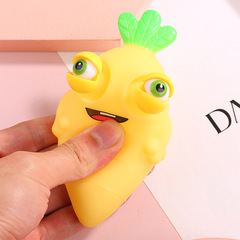 Creative Stress-Relief Fruit Squishy Eye Carrot Squeeze Vent Eye-Straining Pressure Squeezing Fun Prank Toy Wholesale