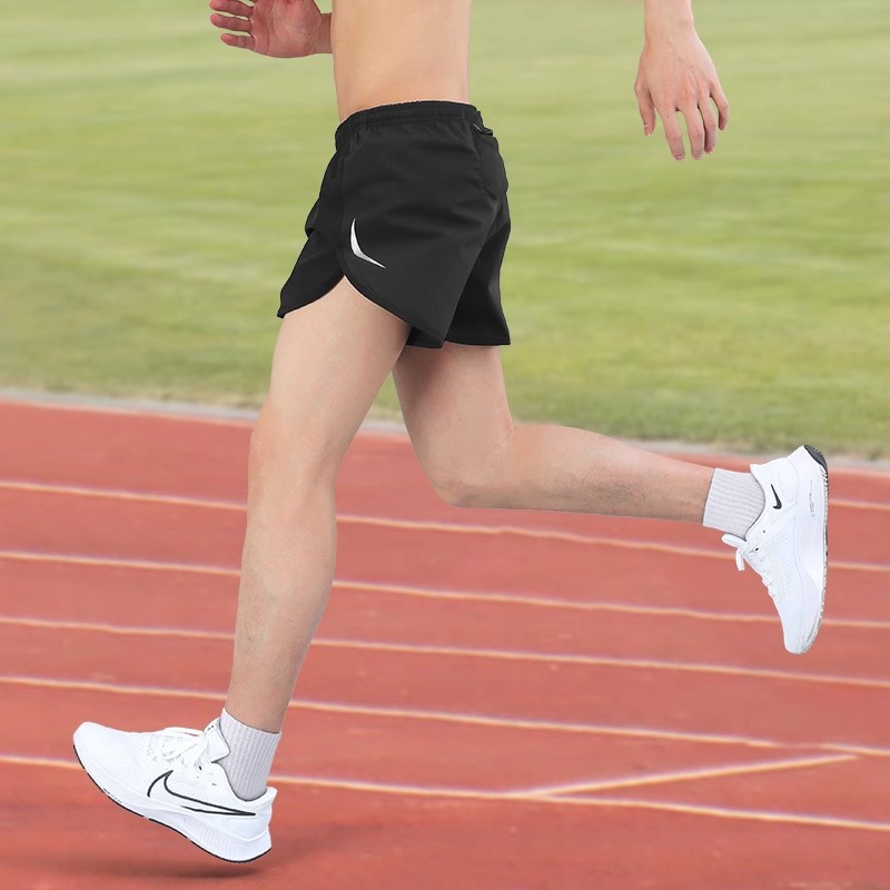 Correr pantalones cortos de maratón para hombres, entrenamiento de atletismo profesional, forro de hielo, secado rápido, deportistas de verano