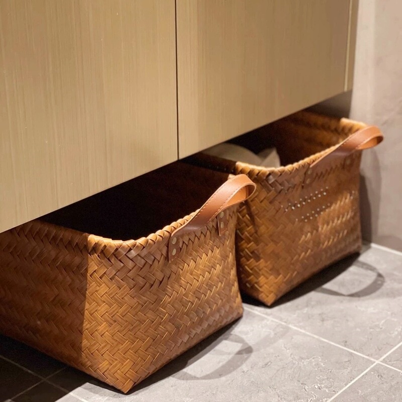 Washable! Retro High-End Imitation Rattan Storage Basket for Snacks, Toys, Dirty Clothes, Miscellaneous Items, and Picnic Baskets Washable! Retro High-End Imitation Rattan Storage Basket for Snacks, Toys, Dirty Clothes, Miscellaneous Items, and Picnic Baskets