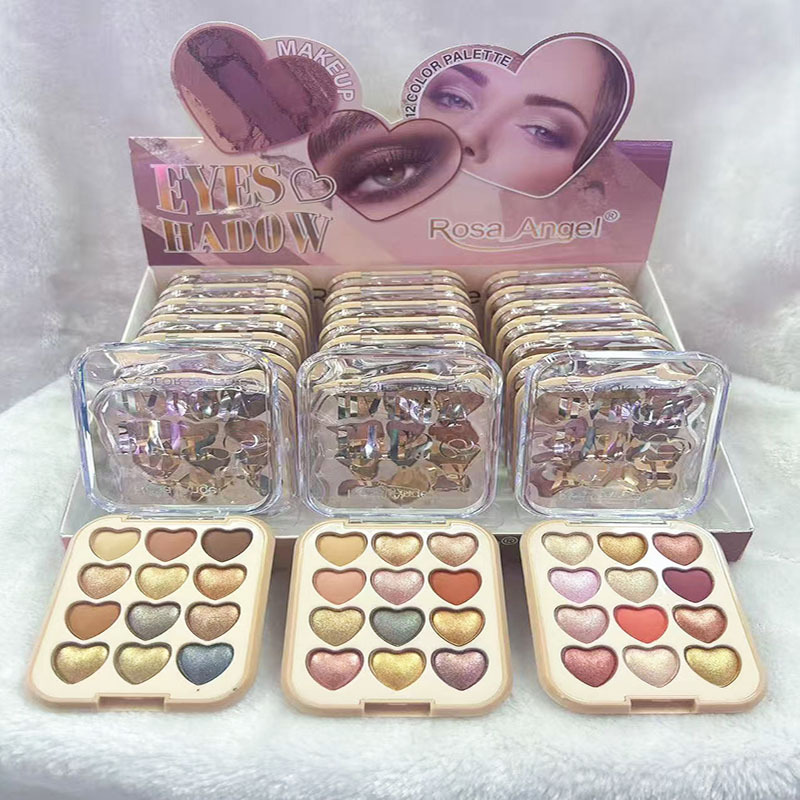 RosaAngel nuevos productos de comercio exterior transfronterizo 12 colores perlas matte bandeja de sombra de ojos Yiwu color maquillaje sombra de ojos al por mayor