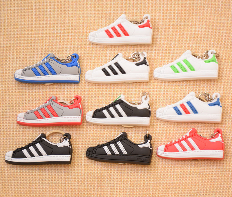 Adi superstar shell head soft rubber shoe mold key chain series