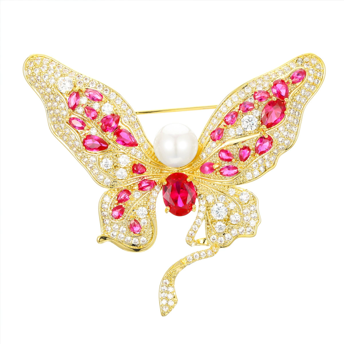 High-end brooch with zircon lapel pin, universal pin, accessory