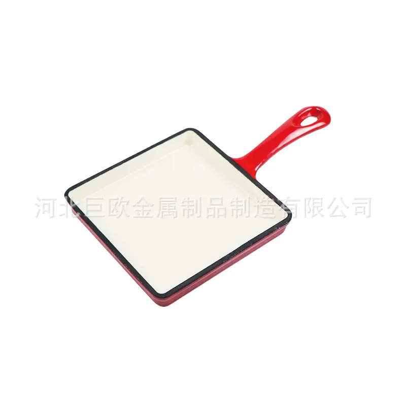 方形煎肉盘平底锅迷你铸铁煎锅煎盘植物油涂层物理不粘小煎盘mini