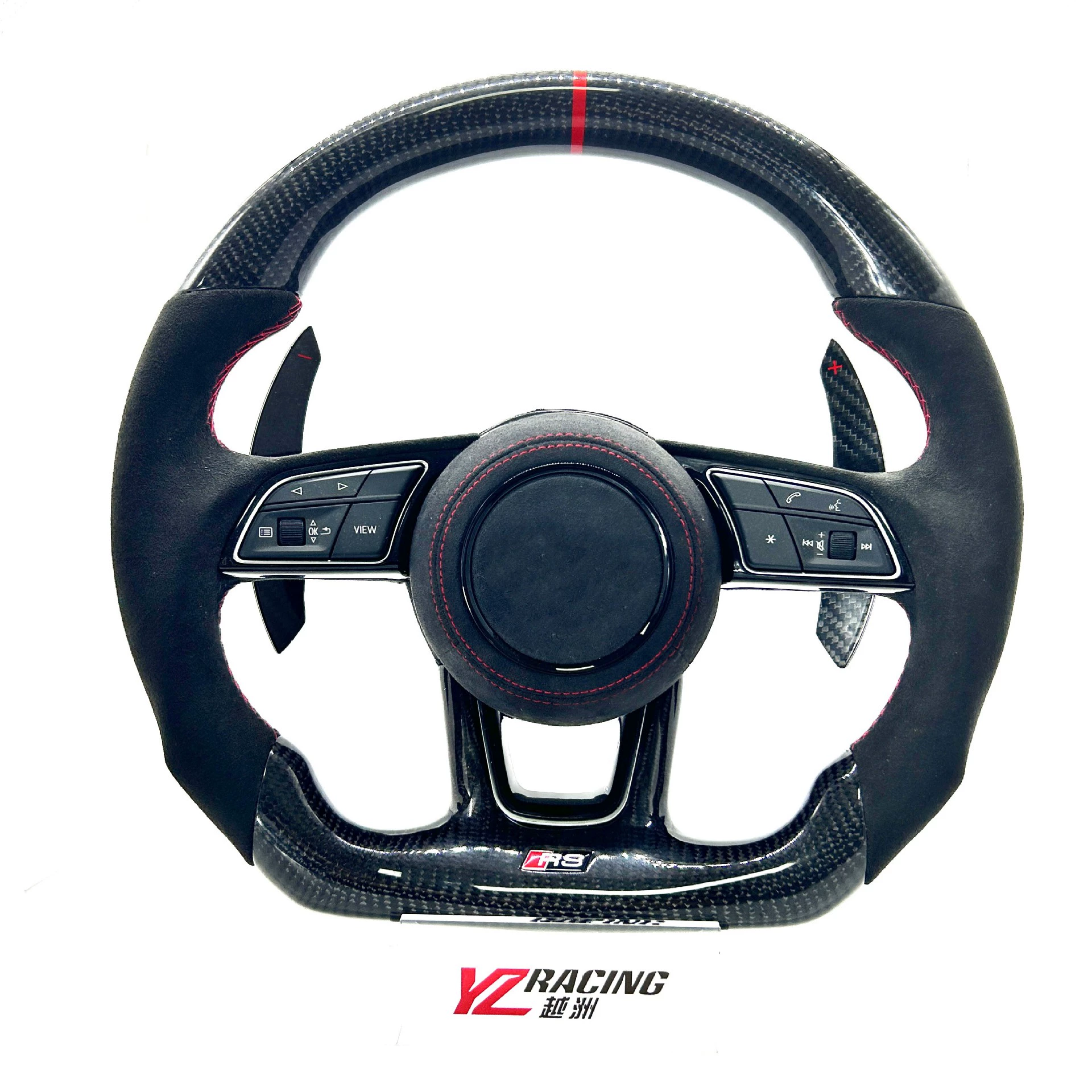 Подходит для Audi A6L Q5 A4L S4 RS4 S5 R8 TT A5 модифицированное рулевое колесо с плоским дном из карбона