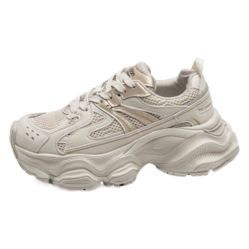 Zapatos Deportivos Casuales Augu Shiden, Modelo Primavera 2026, Malla Retro de Alta Gama, Color Gris, Suela Gruesa