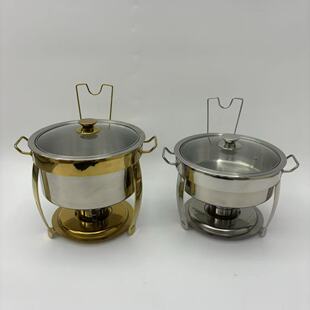 Cross-Border Supply Stainless Steel Round Buffet Stove Hotel Heating Container Insulation Stove Commercial Restaurant Alcohol Stove