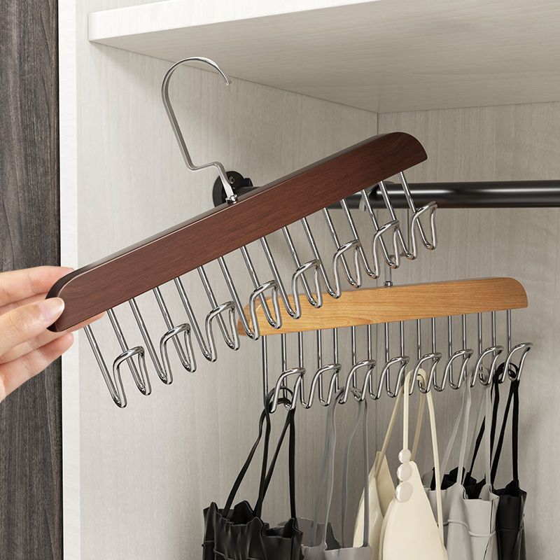 8 Hook Wooden Sling Hanger Multi-functional Underwear Vest Storage Artifact Household Dormitory Solid Wood Hook Wave Hanging 8 Hook Wooden Sling Hanger Multi-functional Underwear Vest Storage Artifact Household Dormitory Solid Wood Hook Wave Hanging